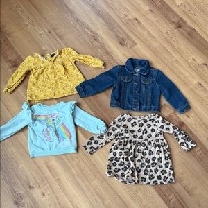 2T girls bundle. Place Denim Jacket, H&M, 7 for all mankind, my little pony